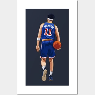 Klay Thompson Vector Back with Ball Qiangy Posters and Art